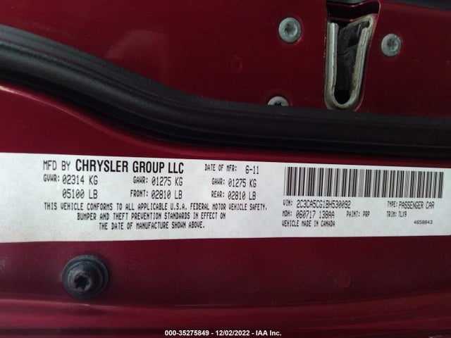 2C3CA5CG1BH530092 Chrysler 300 Limited