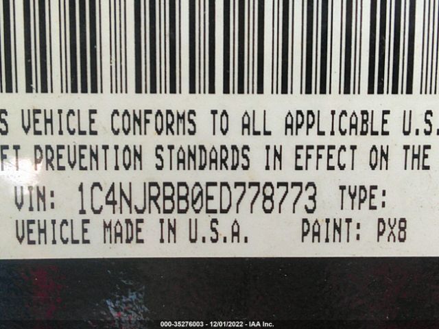 1C4NJRBB0ED778773 Jeep Patriot Sport