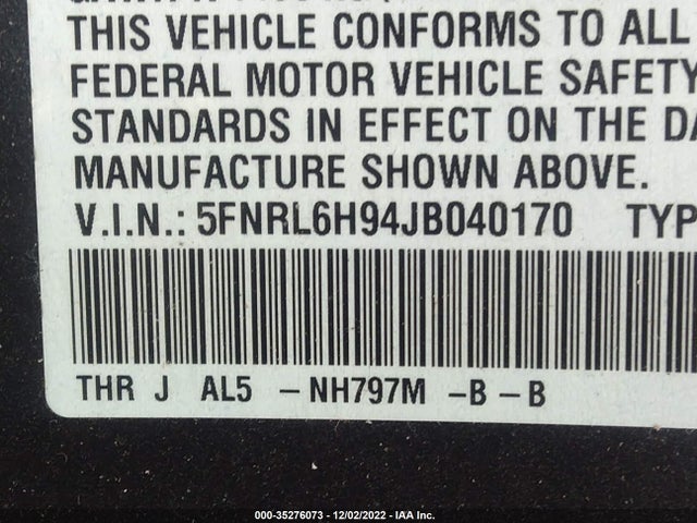 Honda Odyssey Elite 2018 5FNRL6H94JB040170 Image 10