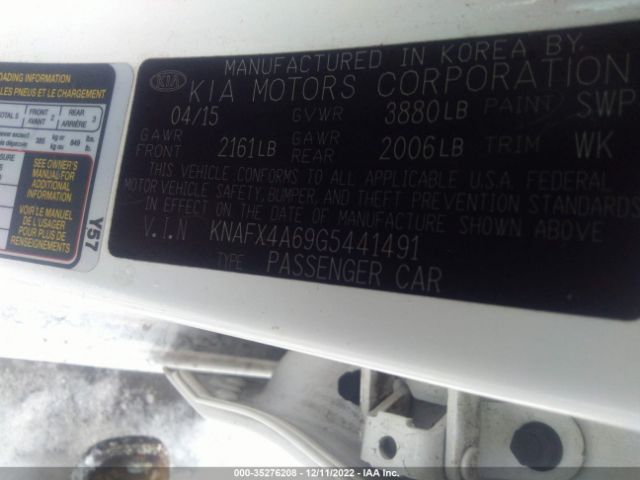KNAFX4A69G5441491 KIA FORTE LX