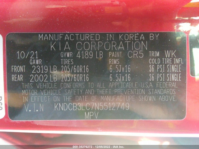 KIA Niro Lxs 2022 KNDCB3LC7N5512749 Image 10