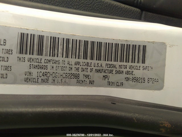 Dodge DURANGO GT 2017 1C4RDHDG1HC622988 Image 9