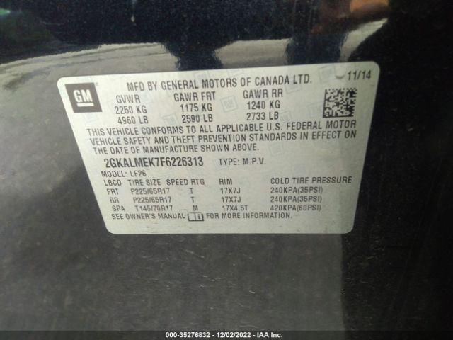2GKALMEK7F6226313 GMC Terrain Sle