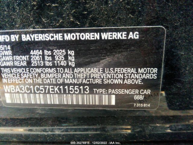 WBA3C1C57EK115513 BMW 3 Series 328i
