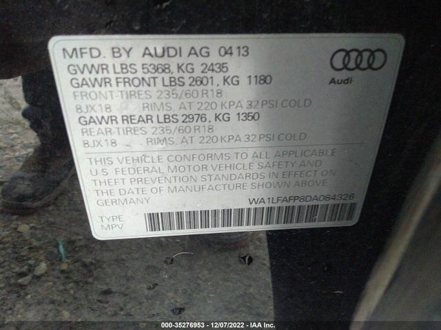 WA1LFAFP8DA084326 Audi Q5