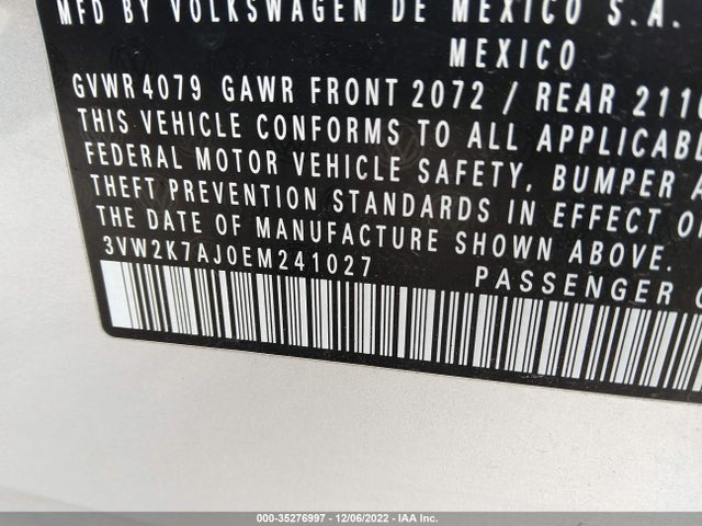 3VW2K7AJ0EM241027 Volkswagen Jetta Sedan S