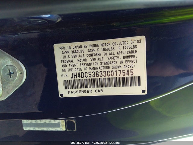 Acura RSX 2003 JH4DC53833C017545 Image 10
