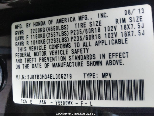 Acura RDX 2014 5J8TB3H34EL006219 Image 9