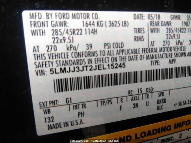 5LMJJ3JT2JEL15245 Lincoln Navigator L Select