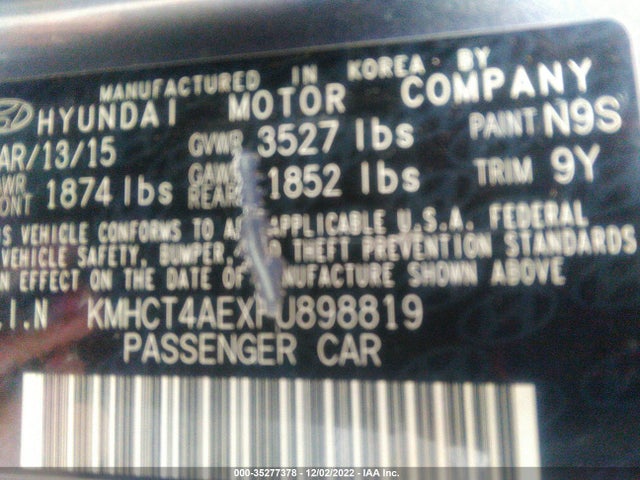 Hyundai ACCENT GLS 2015 KMHCT4AEXFU898819 Image 14