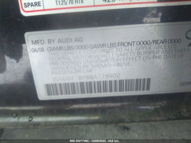 Audi A3 2008 WAUNF78P88A179602 Image 10