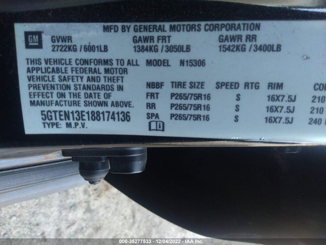 Hummer H3 SUV 2008 5GTEN13E188174136 Image 10