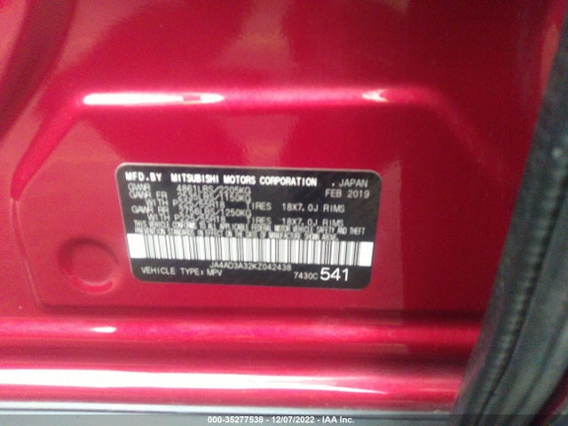 JA4AD3A32KZ042438 Mitsubishi Outlander Se/sel/le