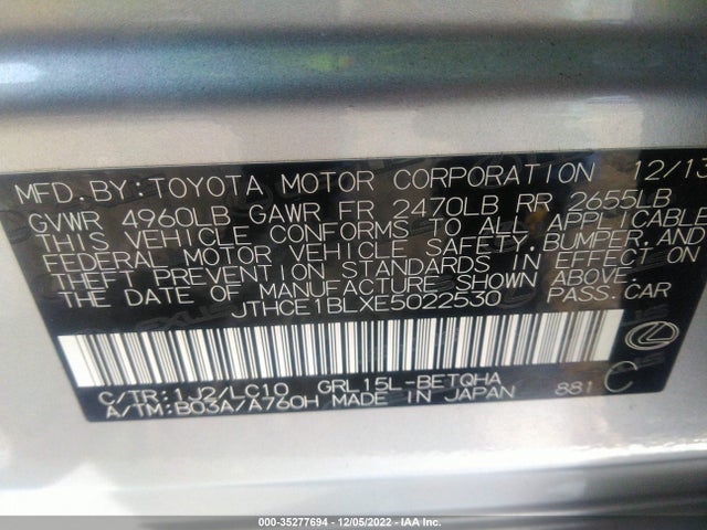 JTHCE1BLXE5022530 Lexus GS 350