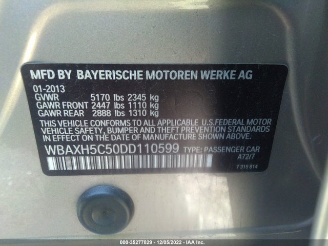 BMW 5 Series 528i Xdrive 2013 WBAXH5C50DD110599 Image 11