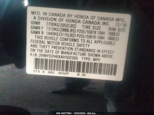 Acura Mdx Technology Pkg 2010 2HNYD2H6XAH502369 Image 9