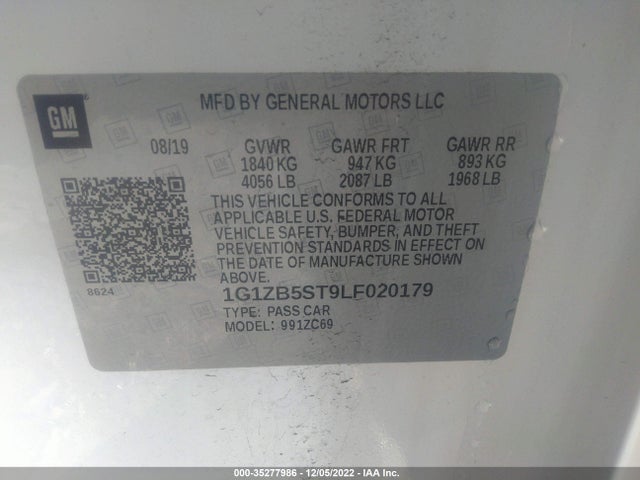 Chevrolet MALIBU LS 2020 1G1ZB5ST9LF020179 Image 10