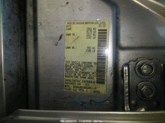 2010 NISSAN ALTIMA 2.5 S VIN: 1N4AL2AP3AC169860
