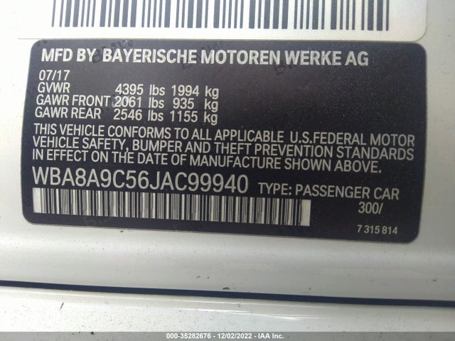 BMW 3 Series 320i 2018 WBA8A9C56JAC99940 Image 9