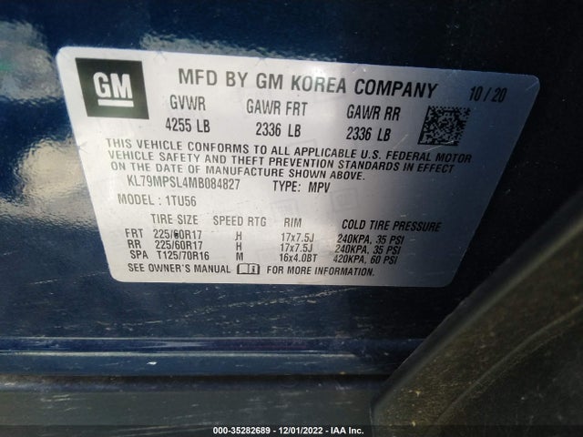 Chevrolet Trailblazer Lt 2021 KL79MPSL4MB084827 Image 11