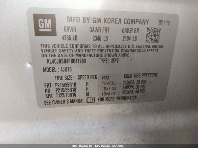KL4CJBSB4FB041260 Buick Encore Convenience