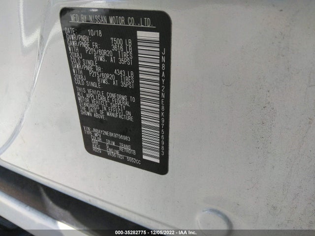 2019 Nissan Armada, VIN: JN8AY2NE8K9756983