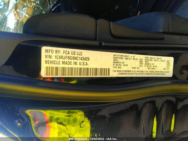 1C4RJFBG8NC143429 Jeep Grand Cherokee Wk Limited