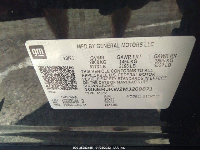 Chevrolet Traverse Rs 2021 1GNERJKW2MJ269871 Image 9