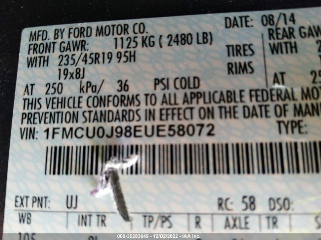 1FMCU0J98EUE58072 Ford Escape Titanium