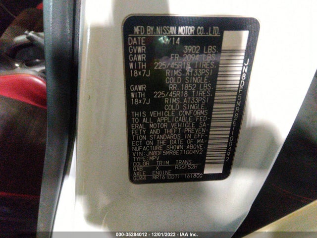 2014 Nissan Juke, VIN: JN8DF5MR8ET100492