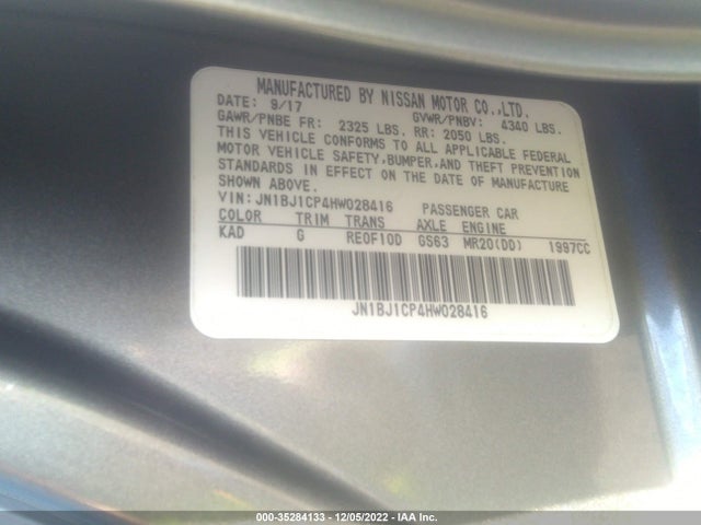 2017 Nissan Qashqai, VIN: JN1BJ1CP4HW028416