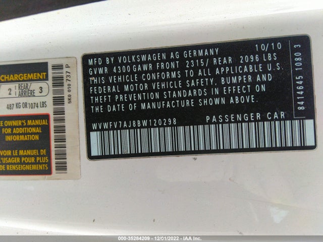 Volkswagen GTI 2011 WVWFV7AJ8BW120298 Image 10