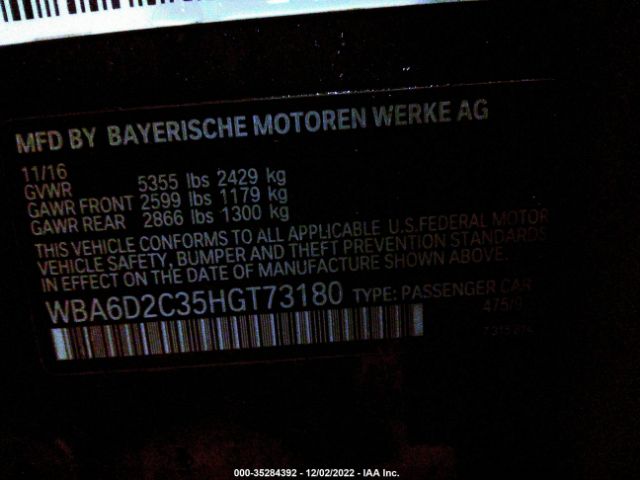 WBA6D2C35HGT73180 BMW 6 Series 640i Xdrive