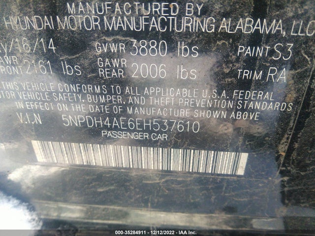 Hyundai ELANTRA SE 2014 5NPDH4AE6EH537610 Image 10
