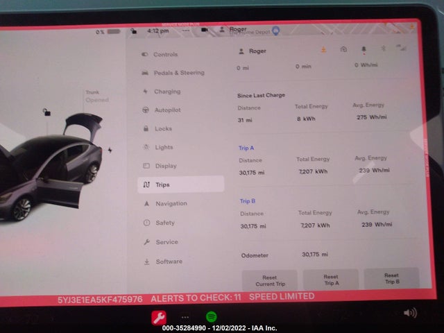Tesla MODEL 3 2019 5YJ3E1EA5KF475976 Image 8