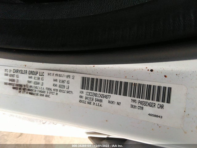 Dodge AVENGER SE 2012 1C3CDZAB1CN264877 Image 10