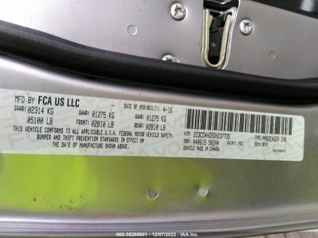 2C3CDXHG5GH237735 Dodge Charger Sxt