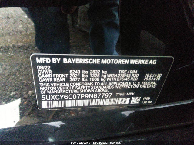 2023 BMW X6, VIN: 5UXCY6C07P9N67797