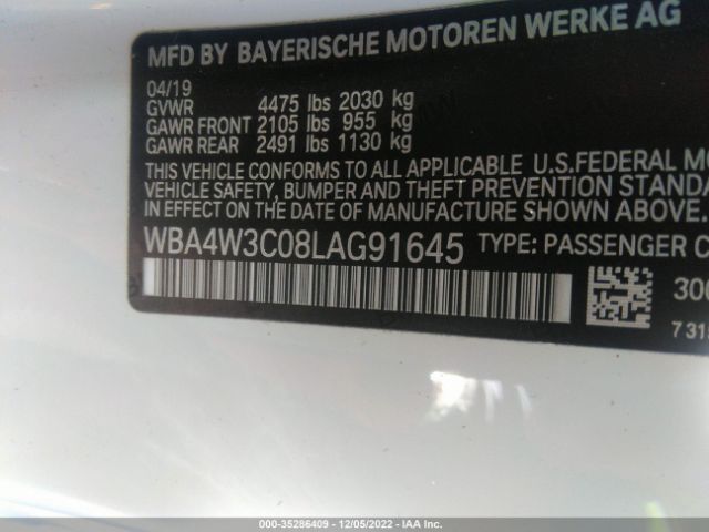 WBA4W3C08LAG91645 BMW 4 Series 430i