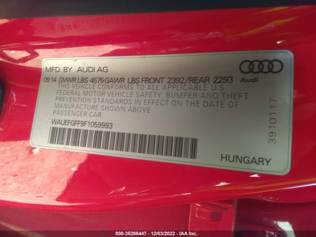 WAUEFGFF9F1059993 Audi A3 2.0t Premium Plus