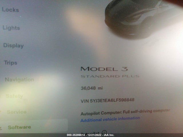 Tesla Model 3 Standard Range 2020 5YJ3E1EA6LF598848 Image 9