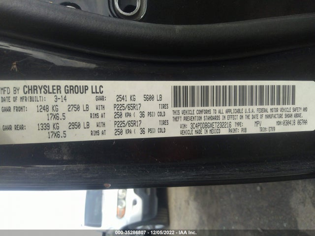 Dodge Journey Sxt 2014 3C4PDDBGXET232216 Image 9