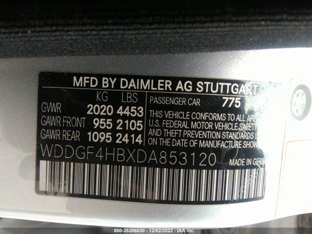 2013 MERCEDES-BENZ C-CLASS C 250 VIN: WDDGF4HBXDA853120