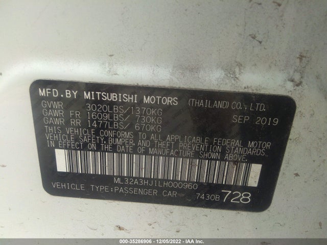 Mitsubishi Mirage Es/se 2020 ML32A3HJ1LH000960 Image 11