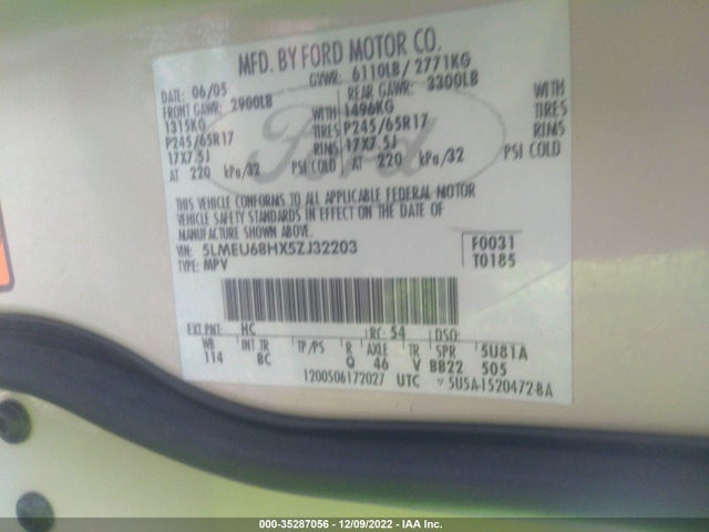 Lincoln Aviator 2005 5LMEU68HX5ZJ32203 Image 10