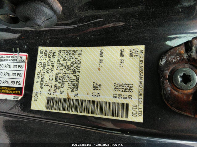 2010 NISSAN ALTIMA 2.5 S VIN: 1N4AL2EP5AC131797