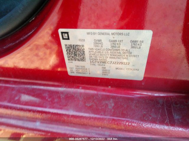 1GTV2MEC7JZ229122 GMC Sierra 1500 Sle