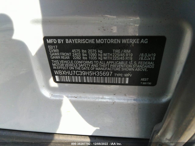 2017 BMW X1 SDRIVE28I VIN: WBXHU7C39H5H35697