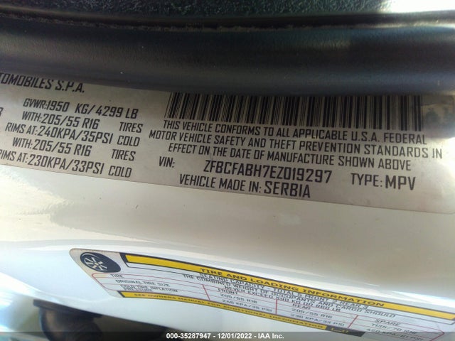 ZFBCFABH7EZ019297 Fiat 500l Easy