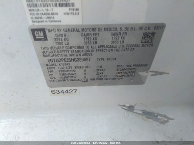 3GTU2PEJ5HG389697 GMC Sierra 1500 Denali